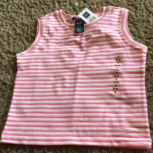 NWTs Vintage Gap pink/white striped sleeveless top Sz 5-6